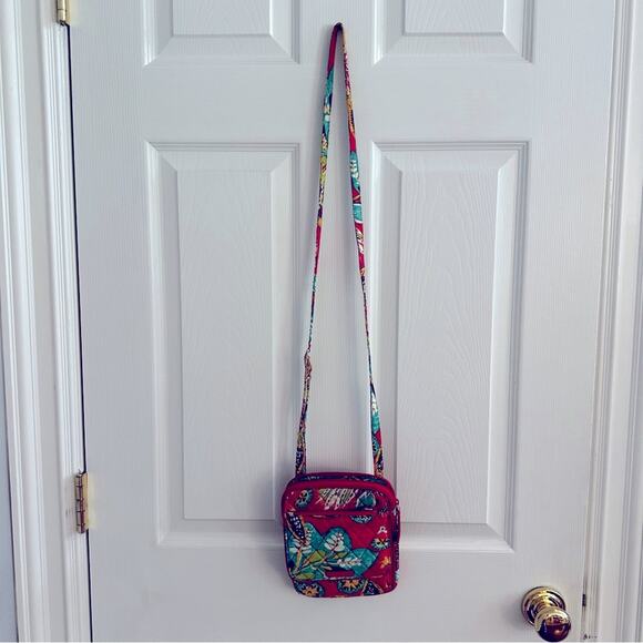 Vera Bradley Rumba Mini Hipster Crossbody Shoulder Bag Red Floral handbag purse - Picture 11 of 11